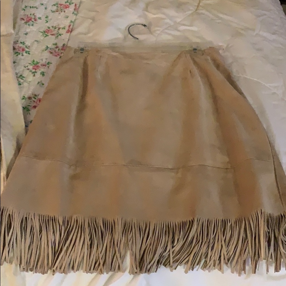 Suede tan skirt